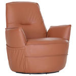 XXL-SESSEL - Braun, Design, Leder/Metall (83/90/85cm) - Landscape