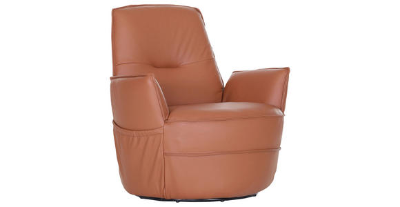 XXL-SESSEL - Braun, Design, Leder/Metall (83/90/85cm) - Landscape