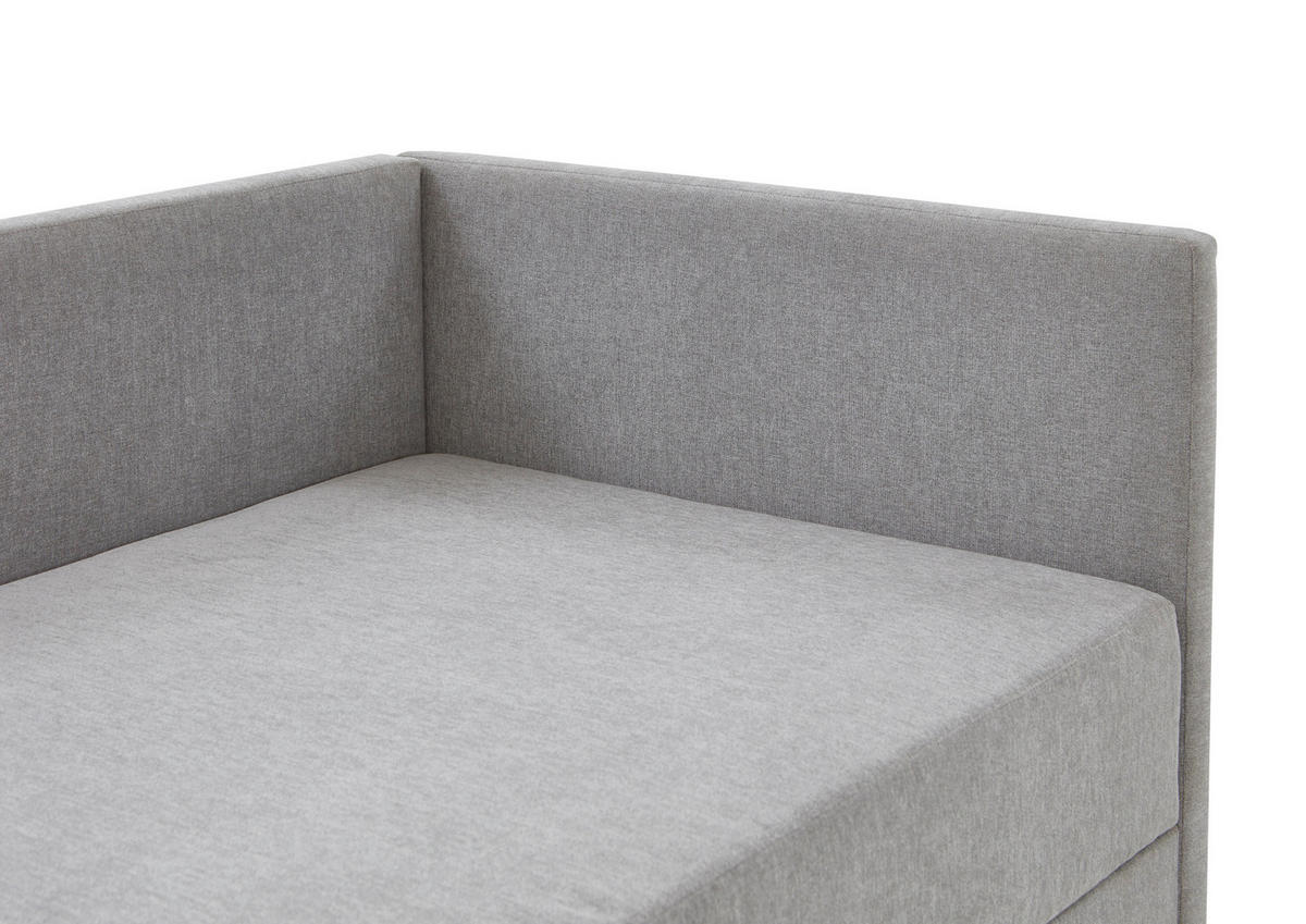 BOXBETT 120/200 cm  in Hellgrau  - Eichefarben/Hellgrau, Design, Holz/Textil (120/200cm) - Boxxx