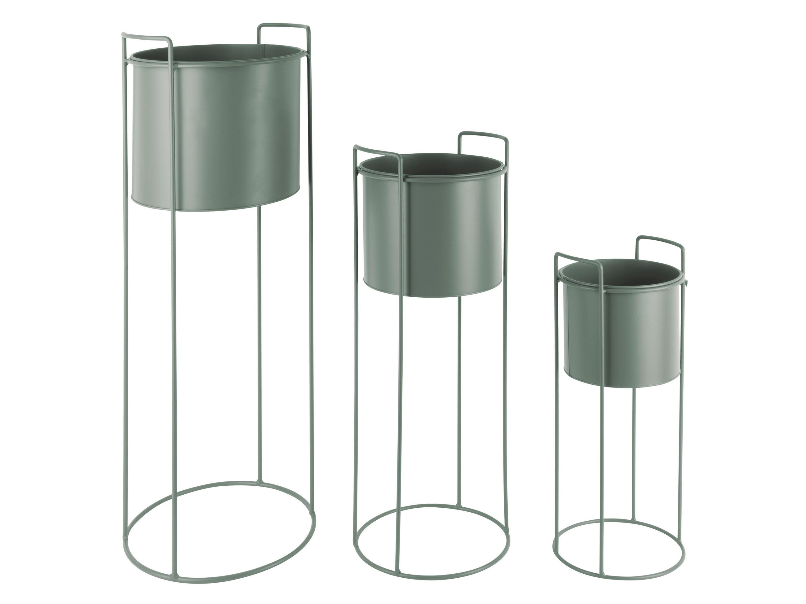 ÜBERTOPF-SET  3-teilig Essence  - Grün, KONVENTIONELL, Metall - Present Time