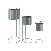 ÜBERTOPF-SET  3-teilig Essence  - Grün, KONVENTIONELL, Metall - Present Time