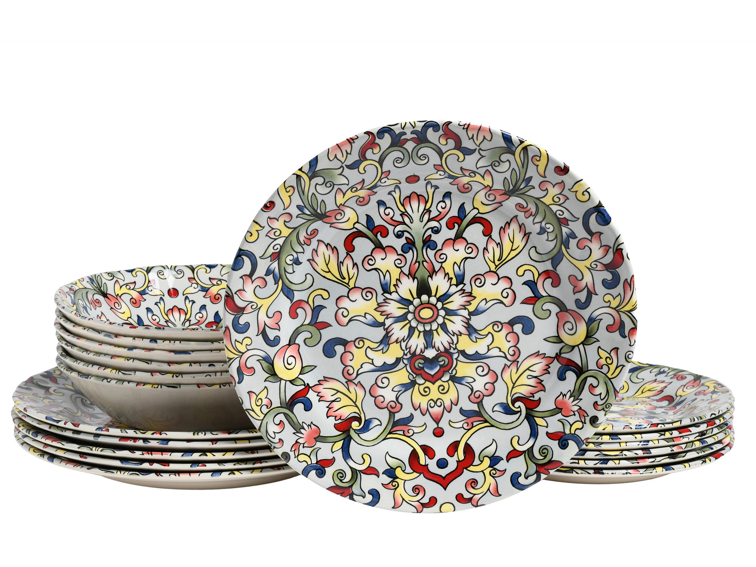 TAFELSERVICE Arabesque Rot 18-teilig  - Multicolor, Basics, Keramik - Creatable