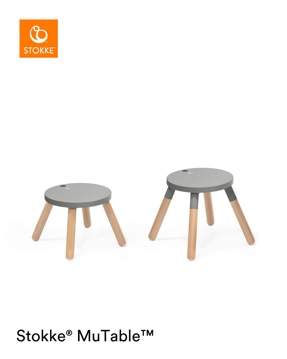 KINDERSTUHL - Naturfarben/Grau, Basics, Holz (35/42/35cm) - Stokke