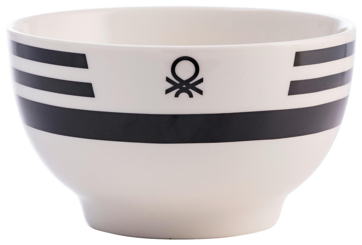 MÜSLISCHALENSET BENETTON 4-teilig  - Schwarz/Weiß, Basics, Keramik (15/14,7/19,2cm) - Benetton