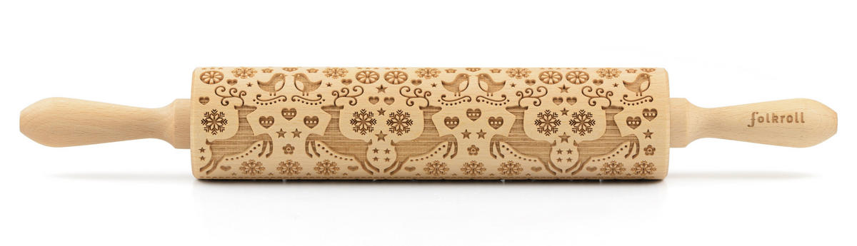 MOTIV-TEIGROLLE - Naturfarben, Basics, Holz (43/6/6cm) - Folkroll