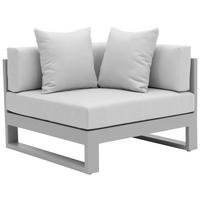 LOUNGEECKTEIL - Hellgrau, Design, Textil/Metall (90/60/90cm) - Amatio