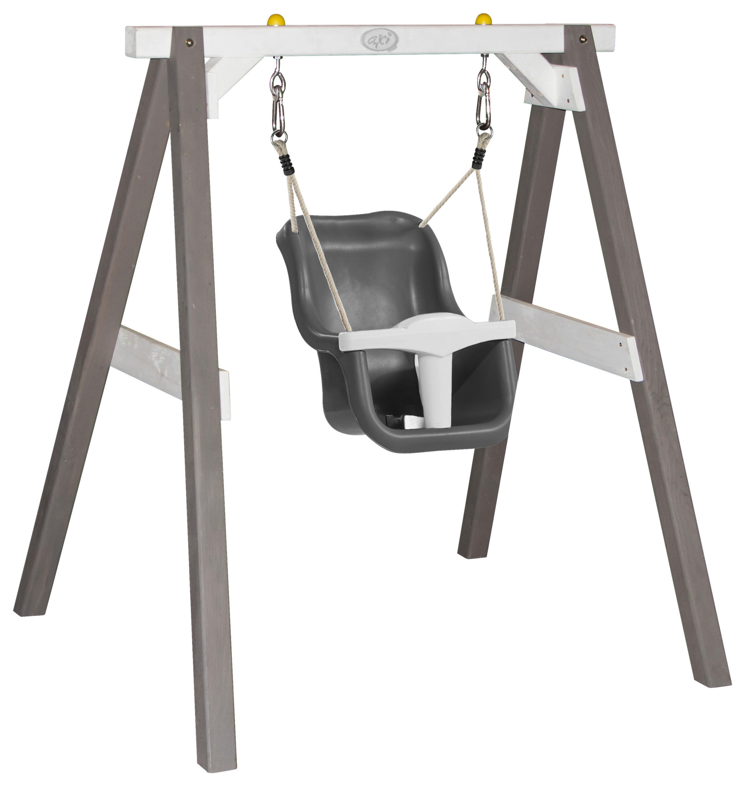 SCHAUKEL Grau, Weiß  - Weiß/Grau, KONVENTIONELL, Holz/Kunststoff (120/134/103cm) - Ambia Garden