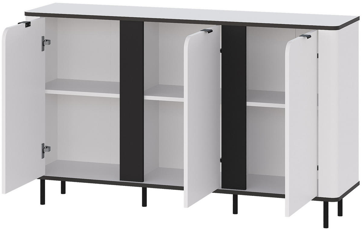 SIDEBOARD  in 136,8/82/35,2 cm  - Schwarz/Weiß, MODERN, Holzwerkstoff/Kunststoff (136,8/82/35,2cm) - Carryhome