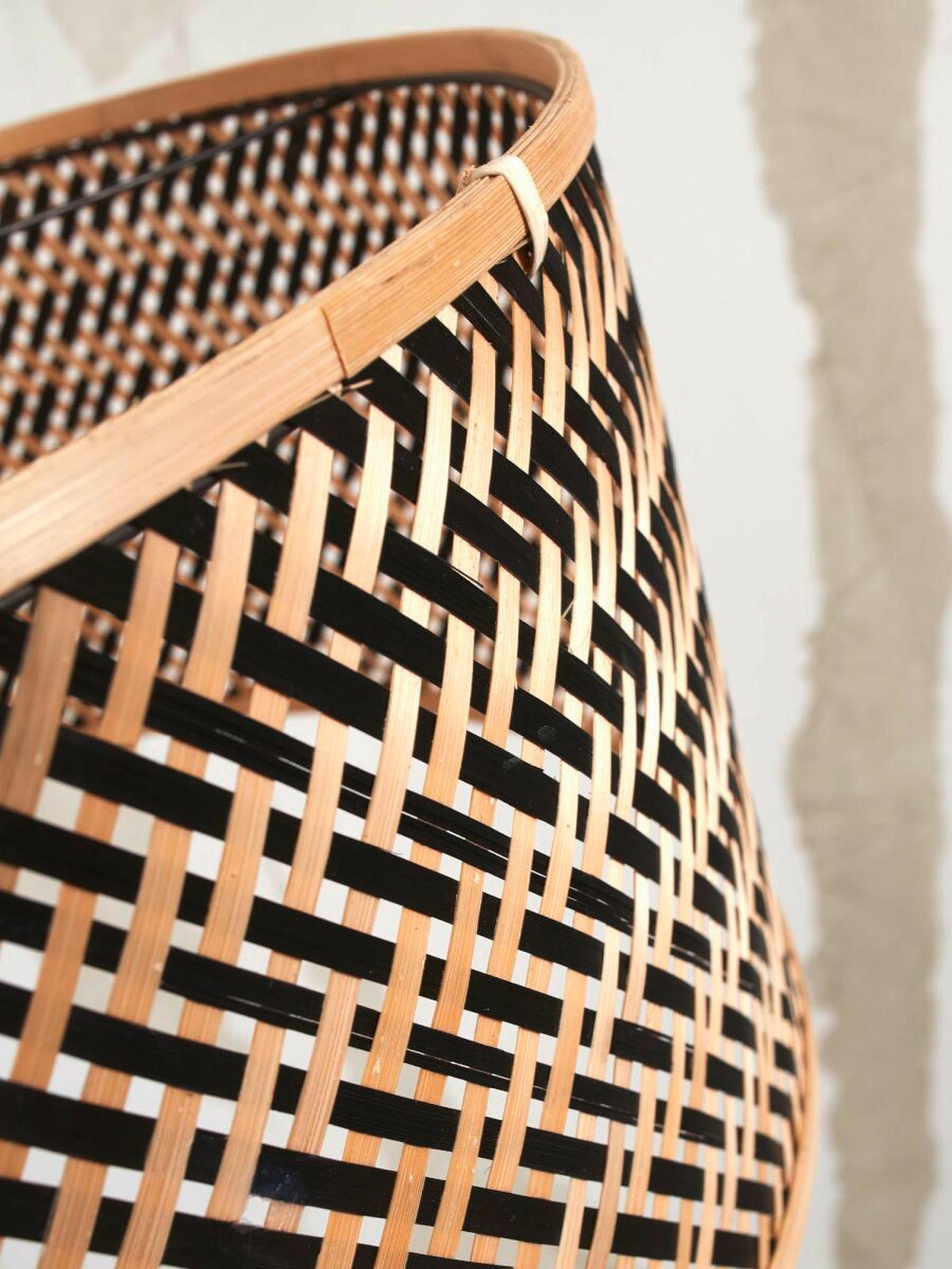 HÄNGELEUCHTE GOOD&MOJO  50/22 cm   - Schwarz/Naturfarben, Trend (50/22cm) - Good & Mojo