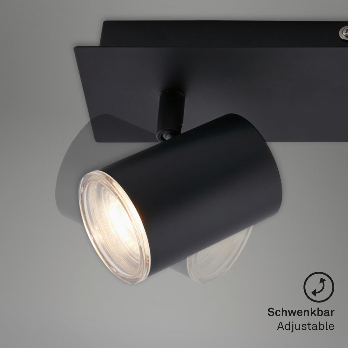 BADEZIMMER-DECKENLEUCHTE 29/9,9/11,2 cm   - Schwarz, Design, Kunststoff/Metall (29/9,9/11,2cm) - Briloner