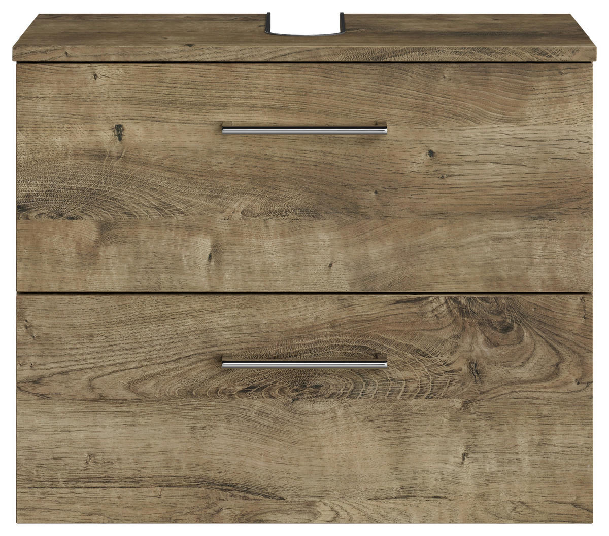 WASCHBECKENUNTERSCHRANK 60/49,8/33,3 cm  - Eiche dunkel/Chromfarben, KONVENTIONELL, Holzwerkstoff/Metall (60/49,8/33,3cm) - Sadena