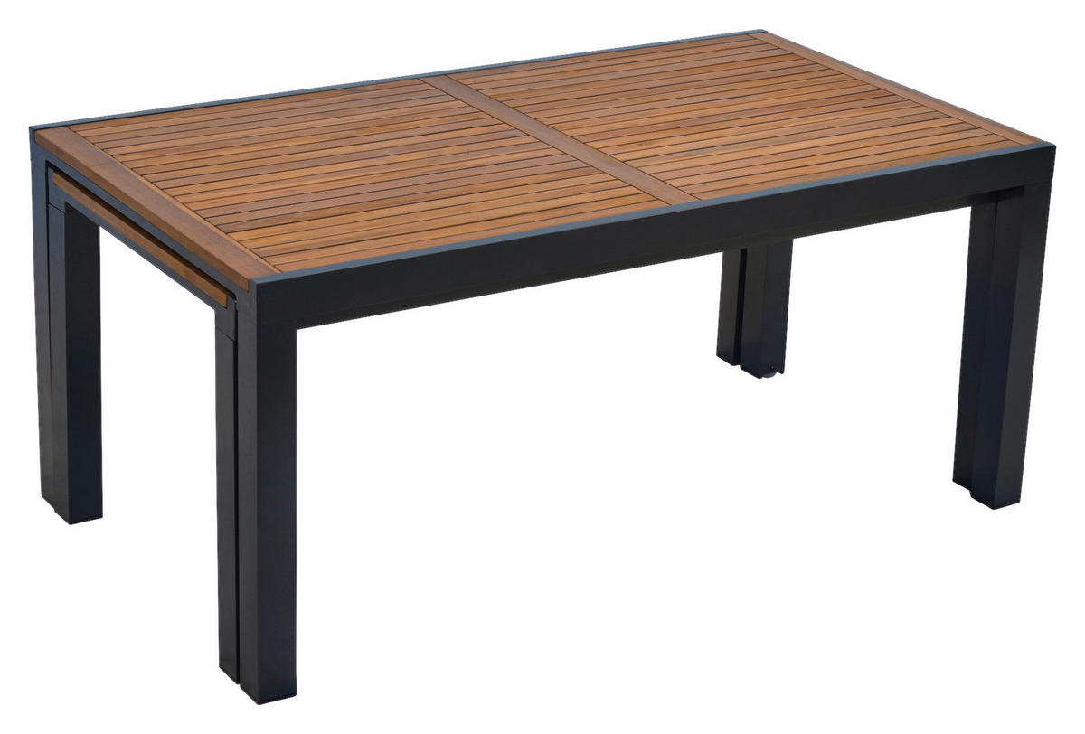 GARTENGARNITUR 9-teilig  - Graphitfarben/Naturfarben, MODERN, Holz/Metall - Gardenson