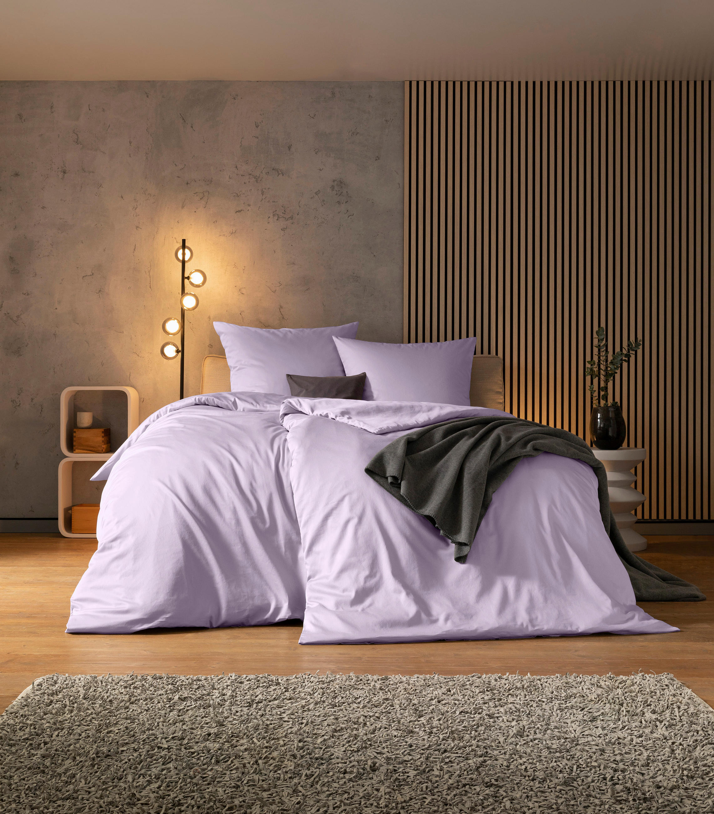 BETTWÄSCHE Atelier Makosatin 155/220 cm  - Lila, Basics, Textil (155/220cm) - Estella