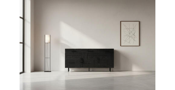 SIDEBOARD  170/80/40 cm 3 Schublade(n)  - Schwarz, LIFESTYLE, Holz/Metall (170/80/40cm) - Landscape