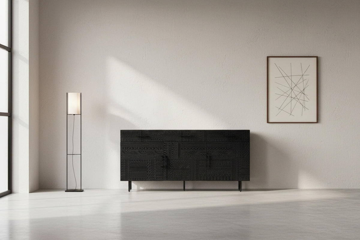 SIDEBOARD  170/80/40 cm 3 Schublade(n)  - Schwarz, LIFESTYLE, Holz/Metall (170/80/40cm) - Landscape