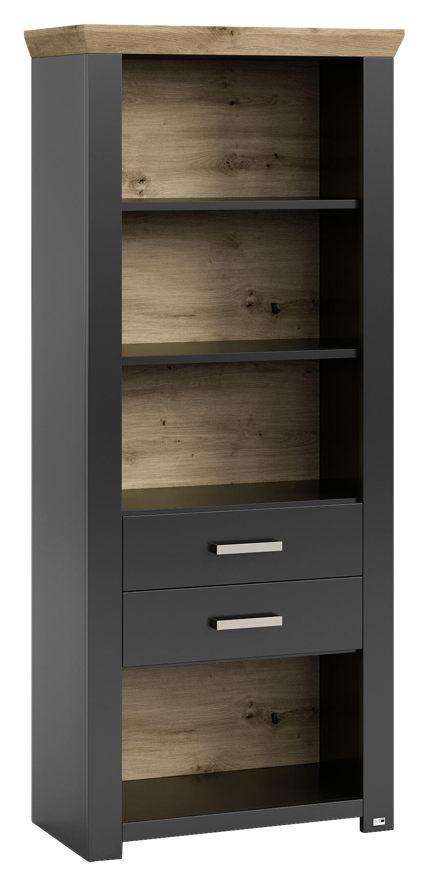 REGAL Graphitfarben, Eiche Artisan - Graphitfarben/Eiche Artisan, Design, Holzwerkstoff/Metall (74,5/174,6/42,2cm) - SetOne by Musterring