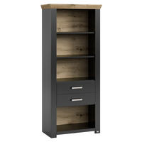 REGAL Graphitfarben, Eiche Artisan  - Graphitfarben/Eiche Artisan, Design, Holzwerkstoff/Metall (74,5/174,6/42,2cm) - SetOne by Musterring