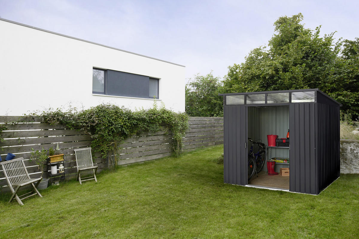 GERÄTEHAUS 238/203/278 cm  - Anthrazit, Basics, Metall (238/203/278cm)