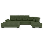 WOHNLANDSCHAFT  in Struktur Olivgrün  - Schwarz/Olivgrün, KONVENTIONELL, Kunststoff/Textil (191/363/212cm) - Carryhome