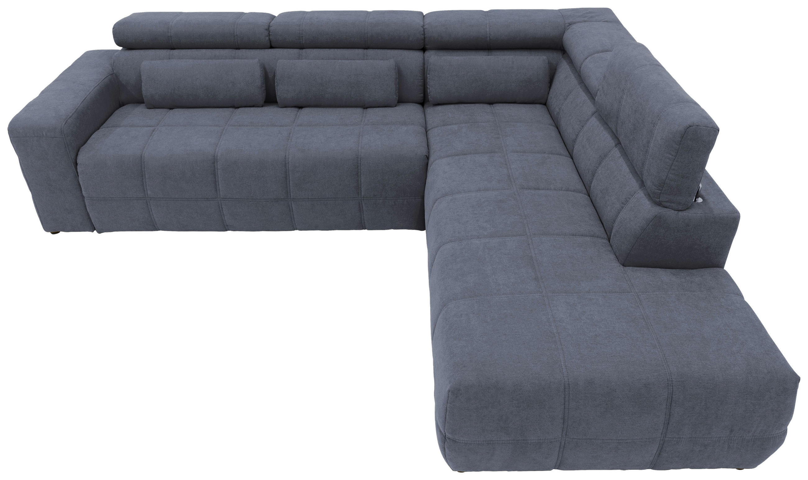 ECKSOFA Dunkelgrau Mikrofaser - Dunkelgrau/Schwarz, Design, Kunststoff/Textil (275/228cm)