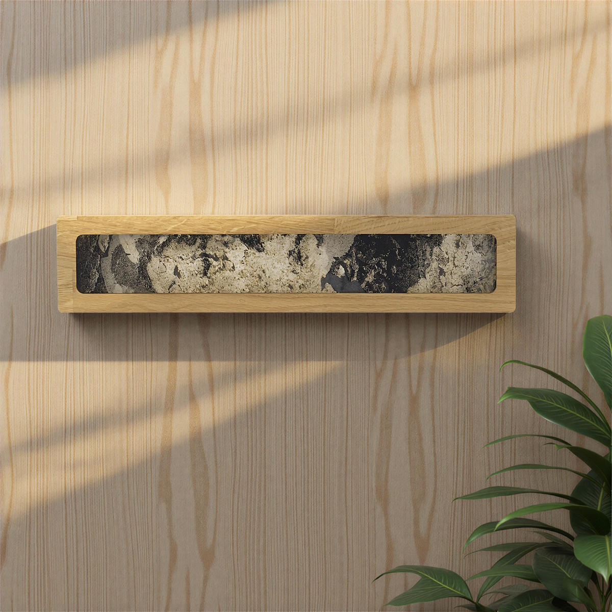 LED-WANDLEUCHTE Schliersee 38/6/8 cm   - Eichefarben/Anthrazit, Natur, Holz/Stein (38/6/8cm) - Waldwelt