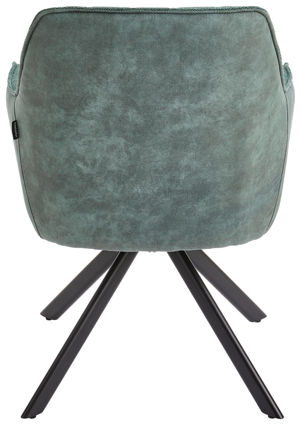 ARMLEHNSTUHL  in Eisen Webstoff, Leinenoptik  - Schwarz/Grün, MODERN, Holz/Textil (57/84/63cm) - Livetastic
