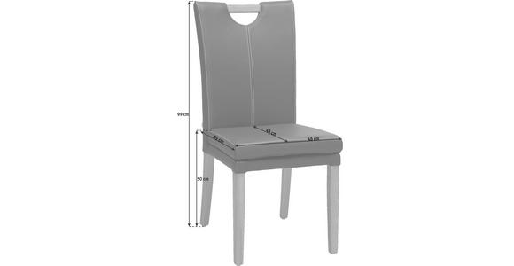 STUHL in Holz, Holzwerkstoff, Leder Braun, Eichefarben - Eichefarben/Braun, KONVENTIONELL, Leder/Holz (46/99/65cm) - Venda