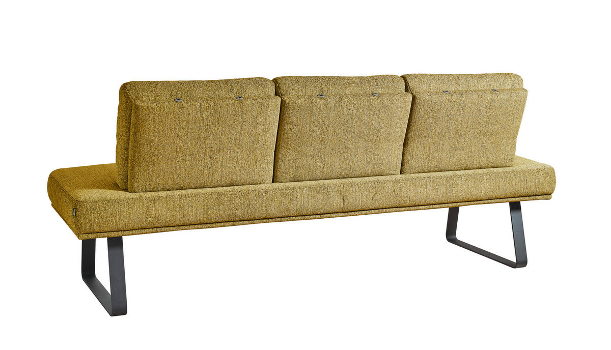 SITZBANK 224/92/78 cm  in Gelb  - Gelb/Schwarz, Design, Textil/Metall (224/92/78cm) - Dieter Knoll