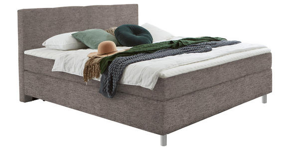 BOXSPRINGBETT 140/200 cm  in Braun  - Chromfarben/Braun, KONVENTIONELL, Kunststoff/Textil (140/200cm) - Hom`in