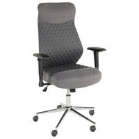 DREHSTUHL Lederlook, Webstoff Anthrazit, Dunkelgrau  - Chromfarben/Dunkelgrau, KONVENTIONELL, Textil/Metall (68/112-120/68cm) - Boxxx