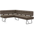 ECKBANK 165/227 cm  in Grau  - Schwarz/Grau, Design, Leder/Metall (165/227cm) - Moderano