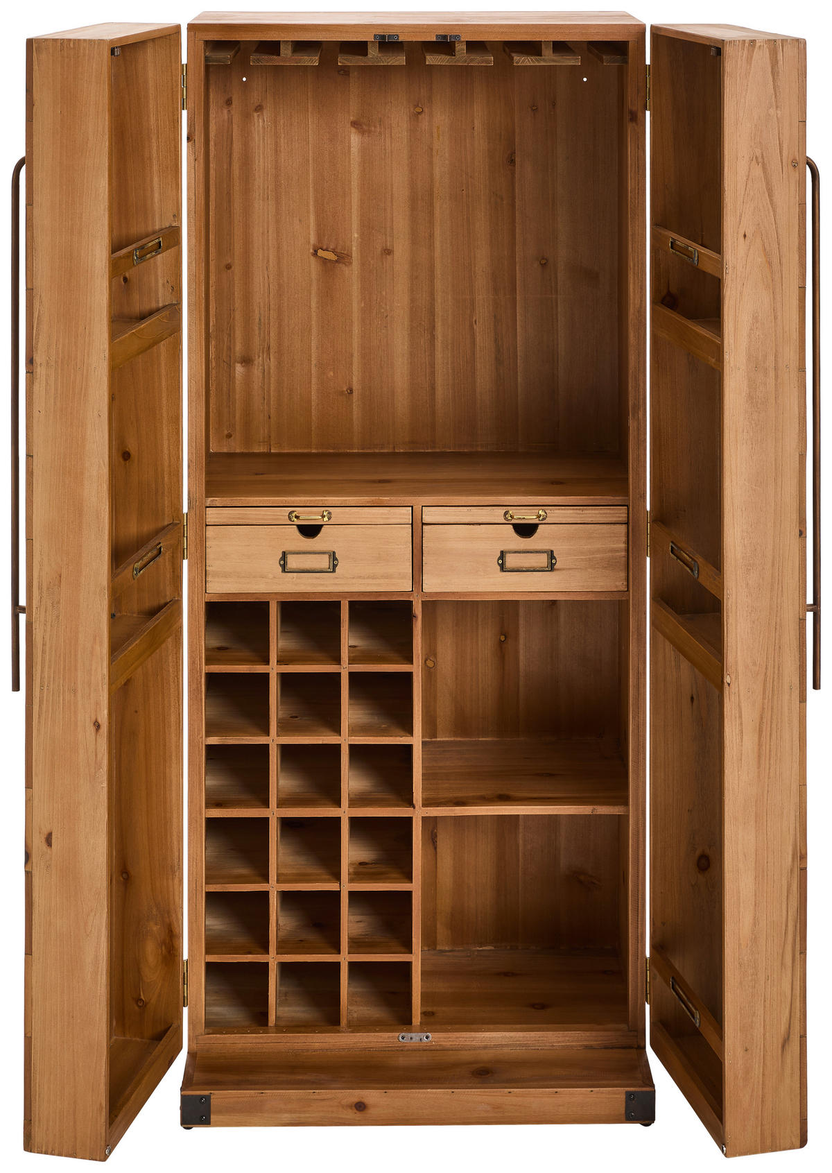 BARSCHRANK Tanne massiv Naturfarben  - Goldfarben/Naturfarben, LIFESTYLE, Holz/Metall (64,5/146,5/45cm) - Landscape