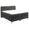 BOXBETT 180/200 cm,  in Dunkelgrau, Bettkasten, Topper, Matratzen, H2 = mittel  - Dunkelgrau/Schwarz, KONVENTIONELL, Kunststoff/Textil (180/200cm) - Hom`in