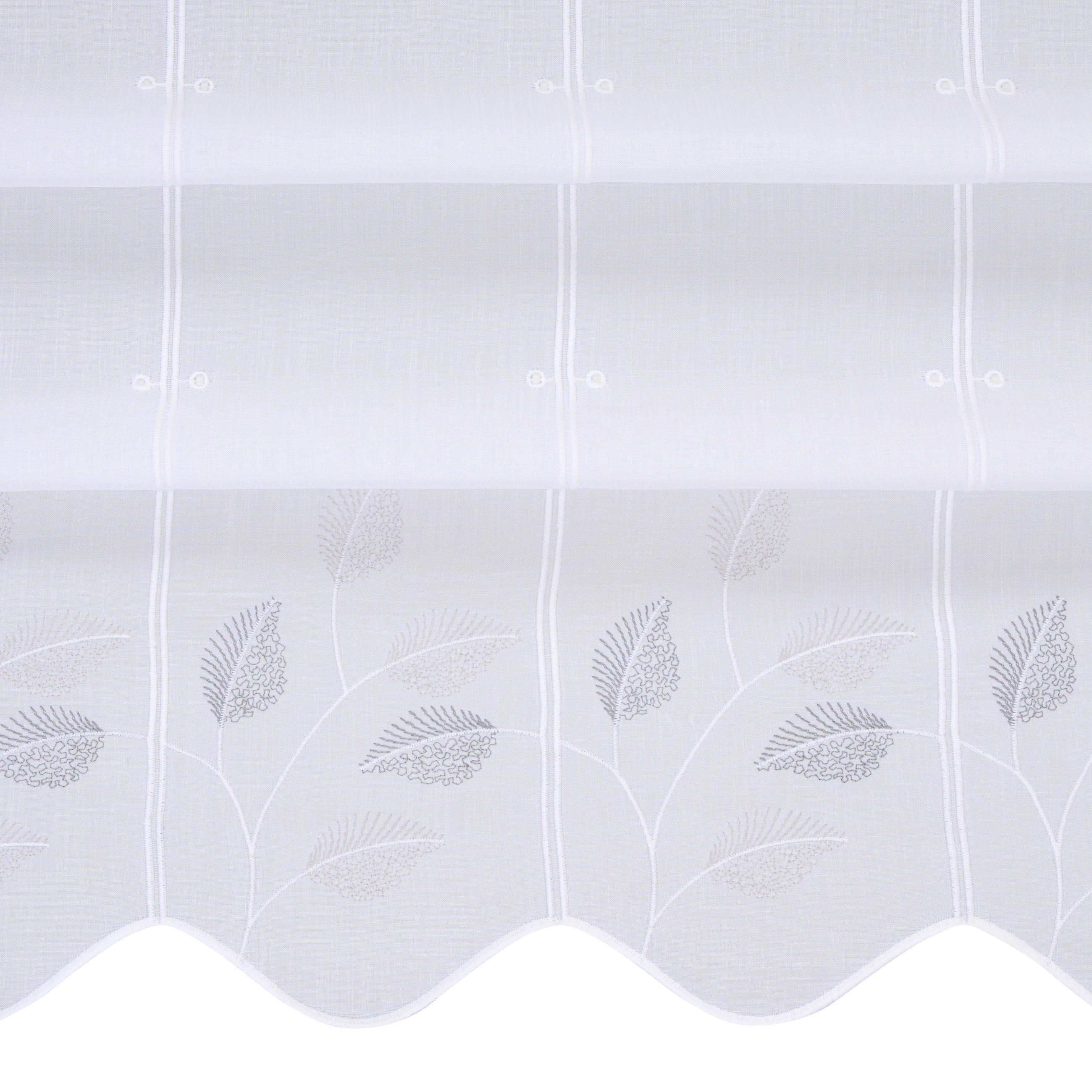 KURZGARDINE   - Weiß/Grau, KONVENTIONELL, Textil (140cm) - Esposa