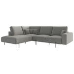 ECKSOFA Hellbraun Flachgewebe  - Hellbraun/Schwarz, Design, Textil/Metall (223/280/223cm) - Novel