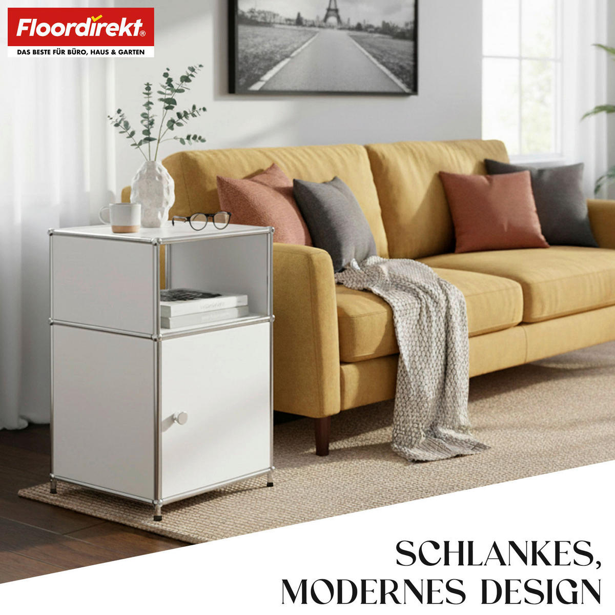 REGAL Weiß  - Weiß, Basics, Metall (40/65/40cm) - Floordirekt