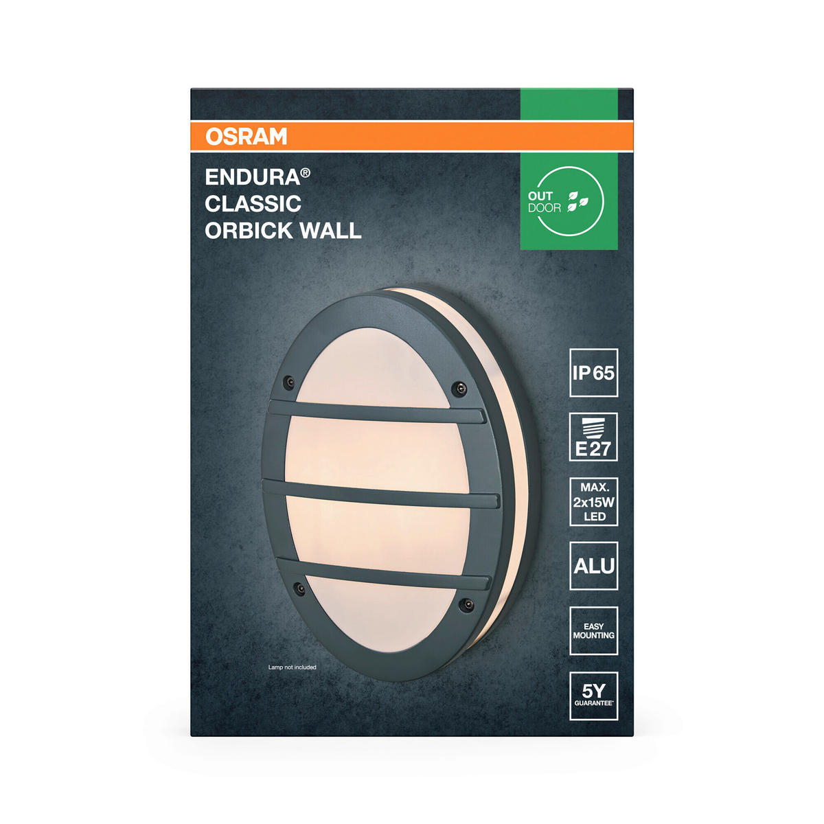 AUßENLEUCHTE 20/9,5/29 cm   - Dunkelgrau, Basics, Kunststoff/Metall (20/9,5/29cm) - Osram