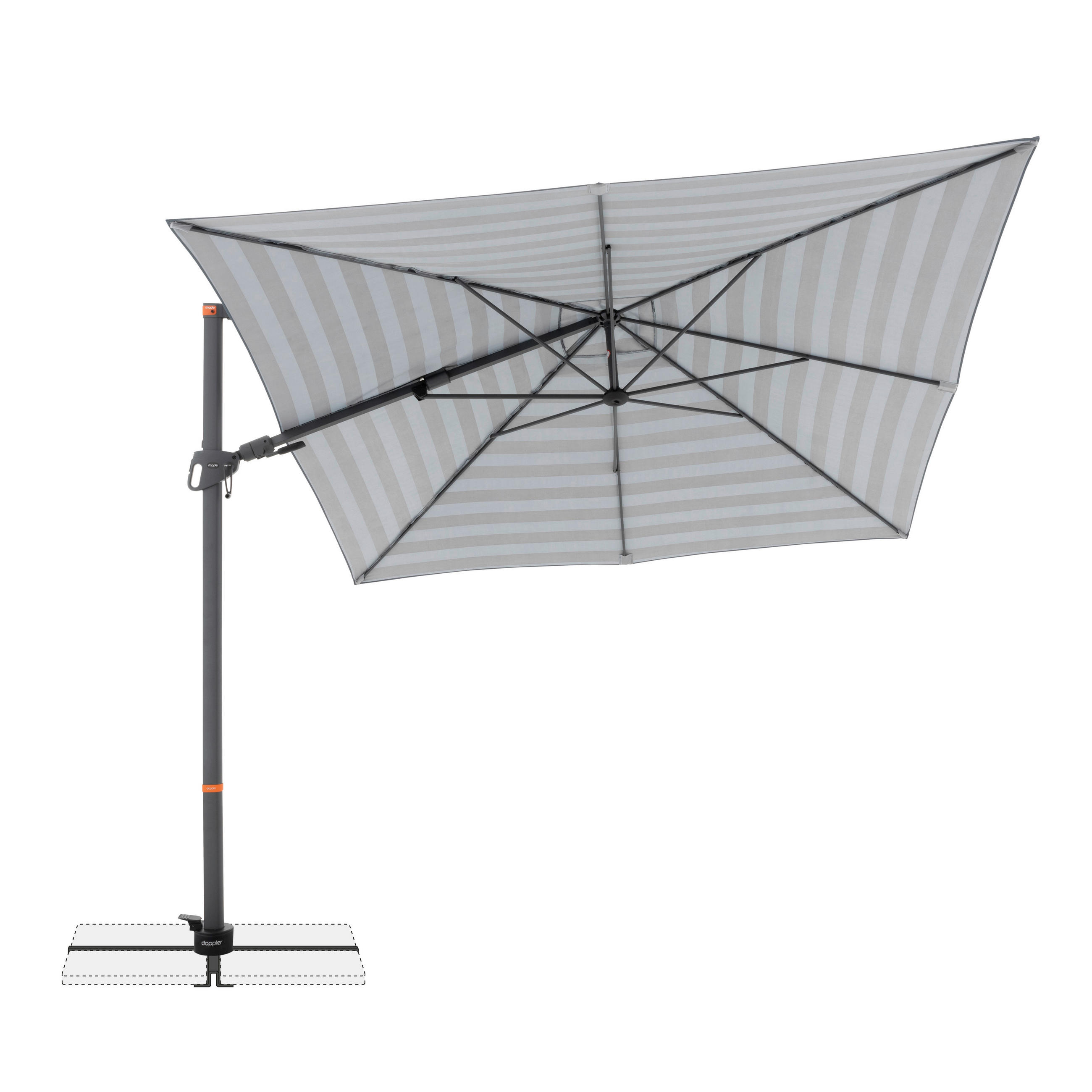 AMPELSCHIRM 280x280 cm Anthrazit  - Anthrazit/Grau, Basics, Textil/Metall (280/280cm) - Doppler