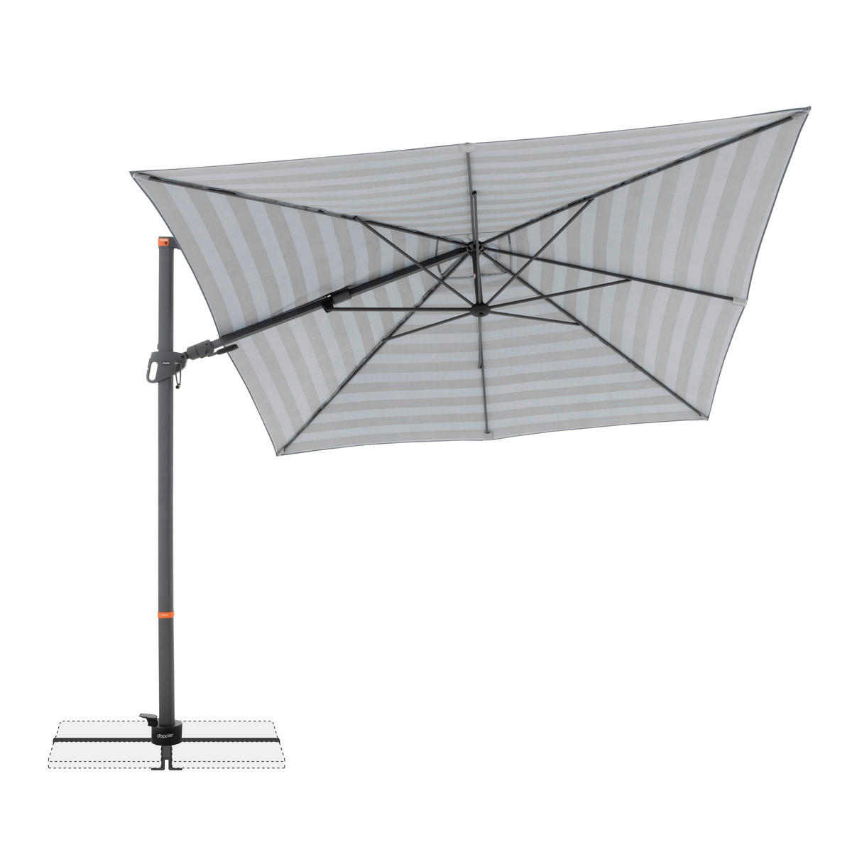 AMPELSCHIRM 280x280 cm Anthrazit  - Anthrazit/Grau, Basics, Textil/Metall (280/280cm) - Doppler