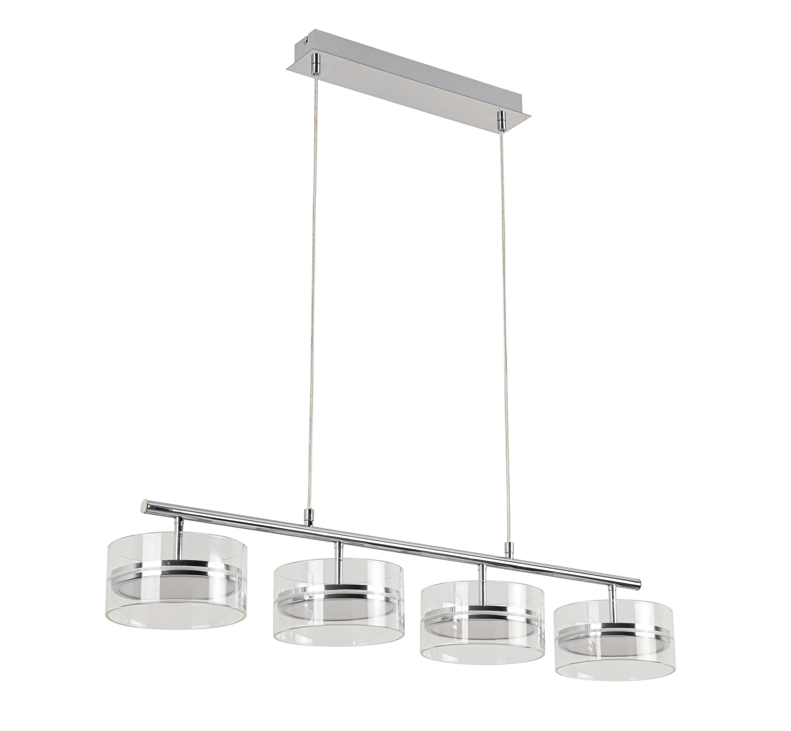 LAMPĂ SUSPENDATĂ CU LED 93/18/120 cm  - culoare crom, Design, plastic/sticlă (93/18/120cm) - Ambiente