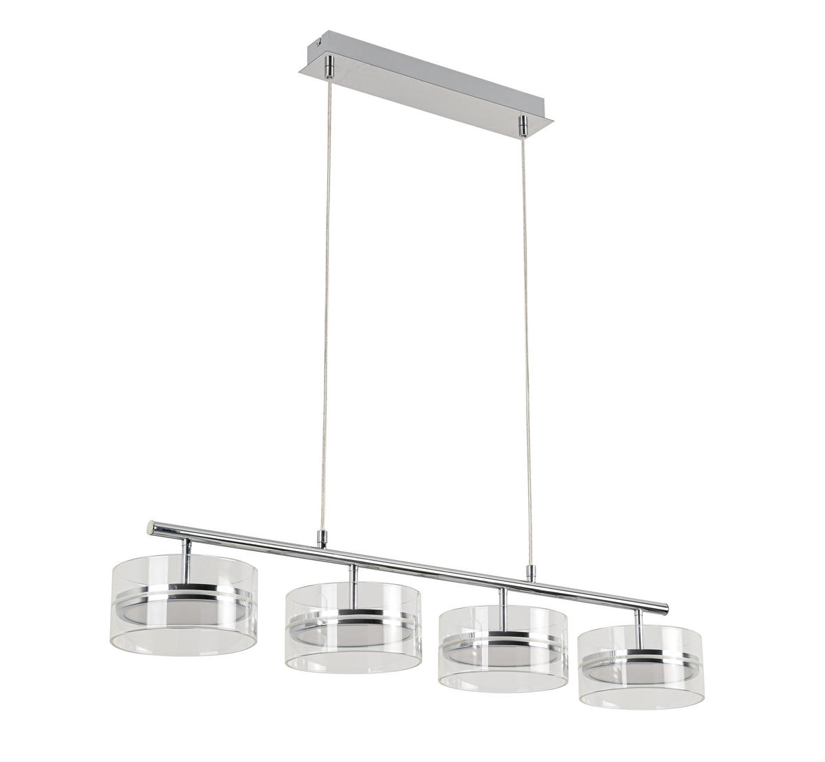 LED FÜGGŐLÁMPA 93/18/120 cm  - krómszínű, Design, műanyag/Üveg (93/18/120cm) - Ambiente
