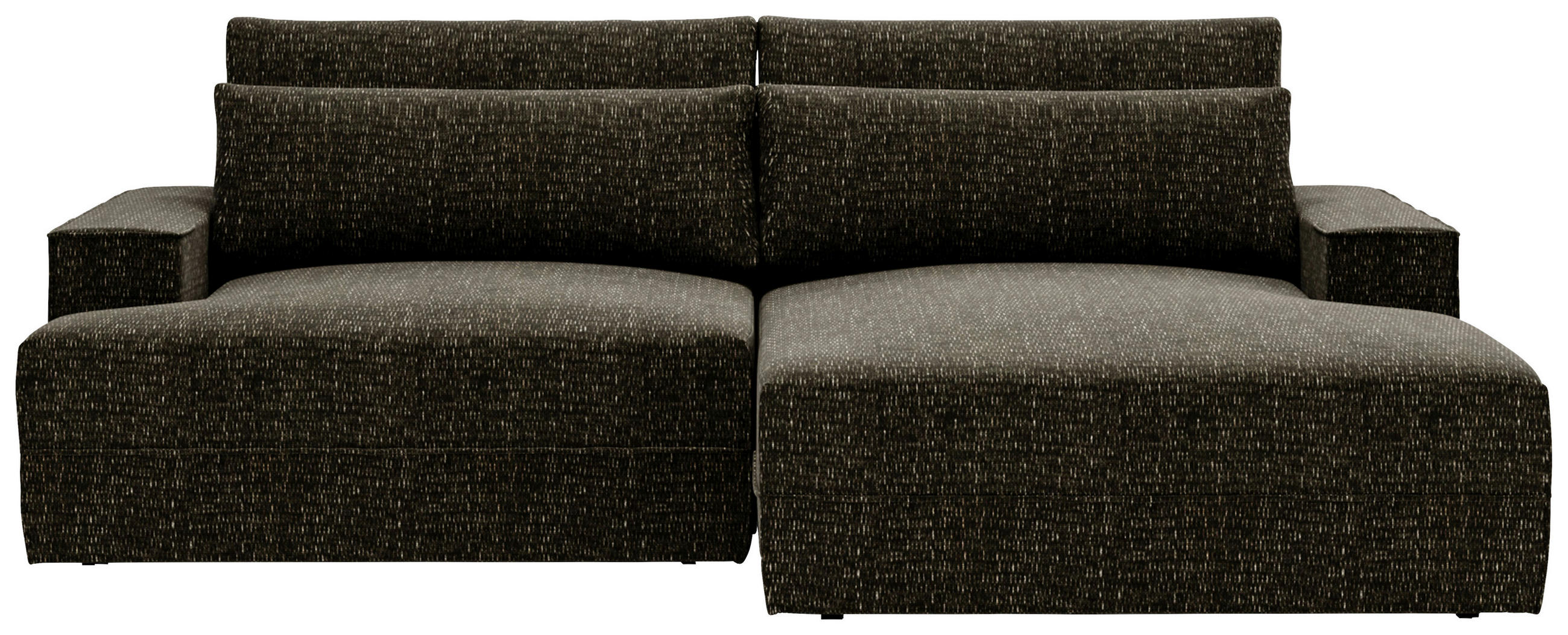 ECKSOFA Schwarz Struktur  - Schwarz, Design, Kunststoff/Textil (272/156cm) - Livetastic