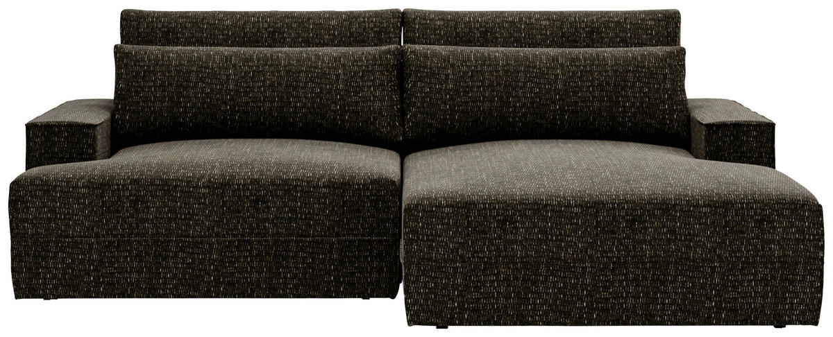 ECKSOFA in Struktur Schwarz  - Schwarz, Design, Kunststoff/Textil (272/156cm) - Livetastic