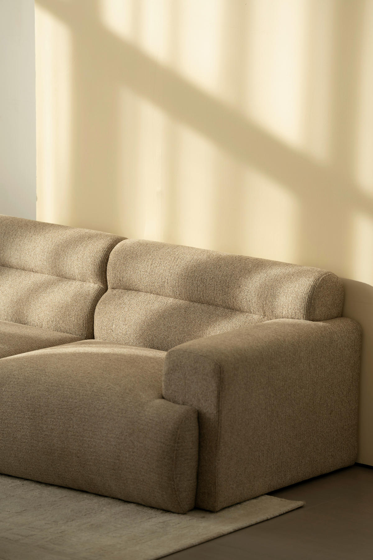 ECKSOFA Taupe Leinenoptik  - Taupe, Design, Holz/Textil (260/68/156cm) - P & B