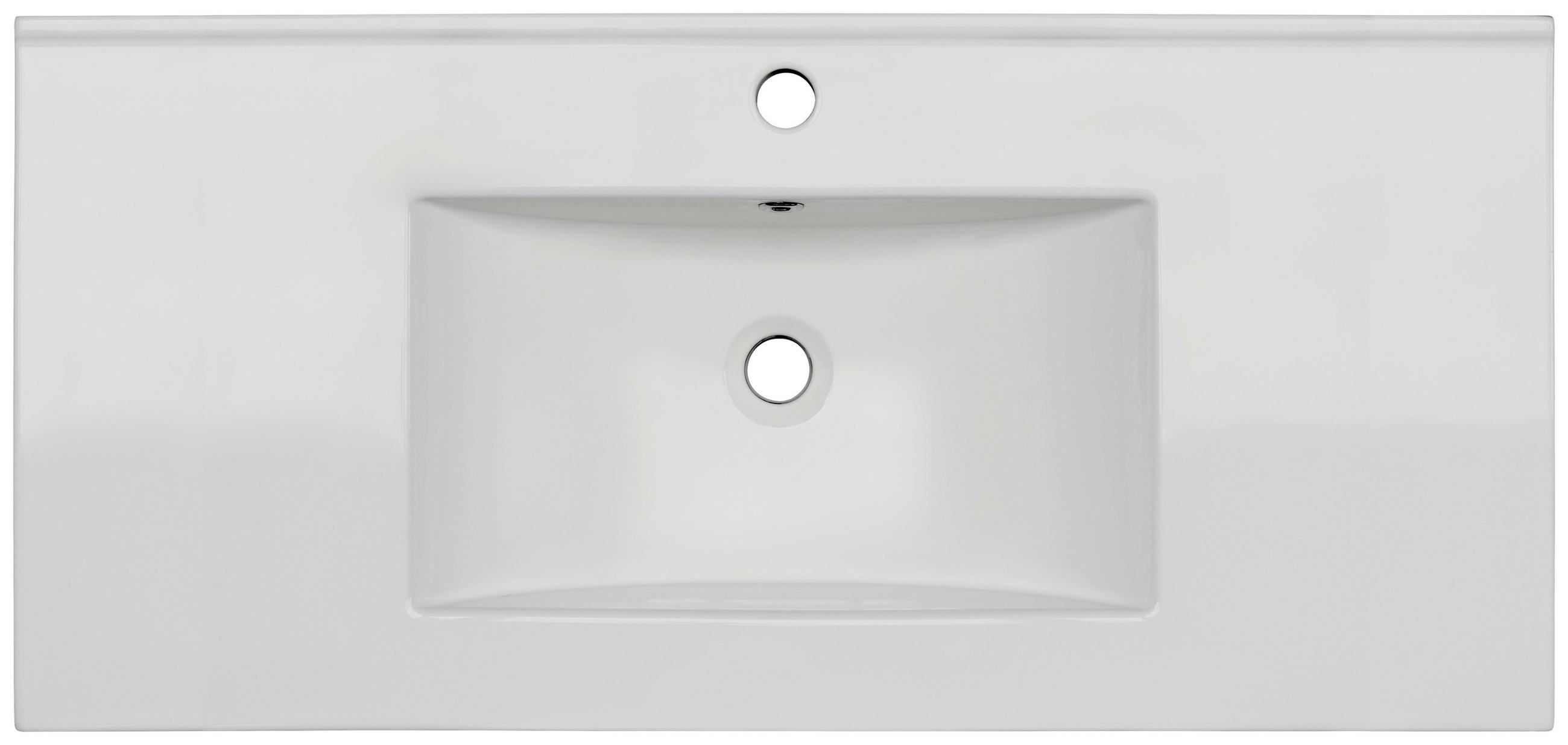 WASCHBECKEN 106/17/47 cm - Weiß, Basics, Keramik (106/17/47cm) - Linea Natura