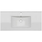 WASCHBECKEN 106/17/47 cm  - Weiß, Basics, Keramik (106/17/47cm) - Linea Natura