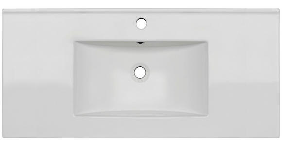 WASCHBECKEN 106/17/47 cm  - Weiß, Basics, Keramik (106/17/47cm) - Linea Natura