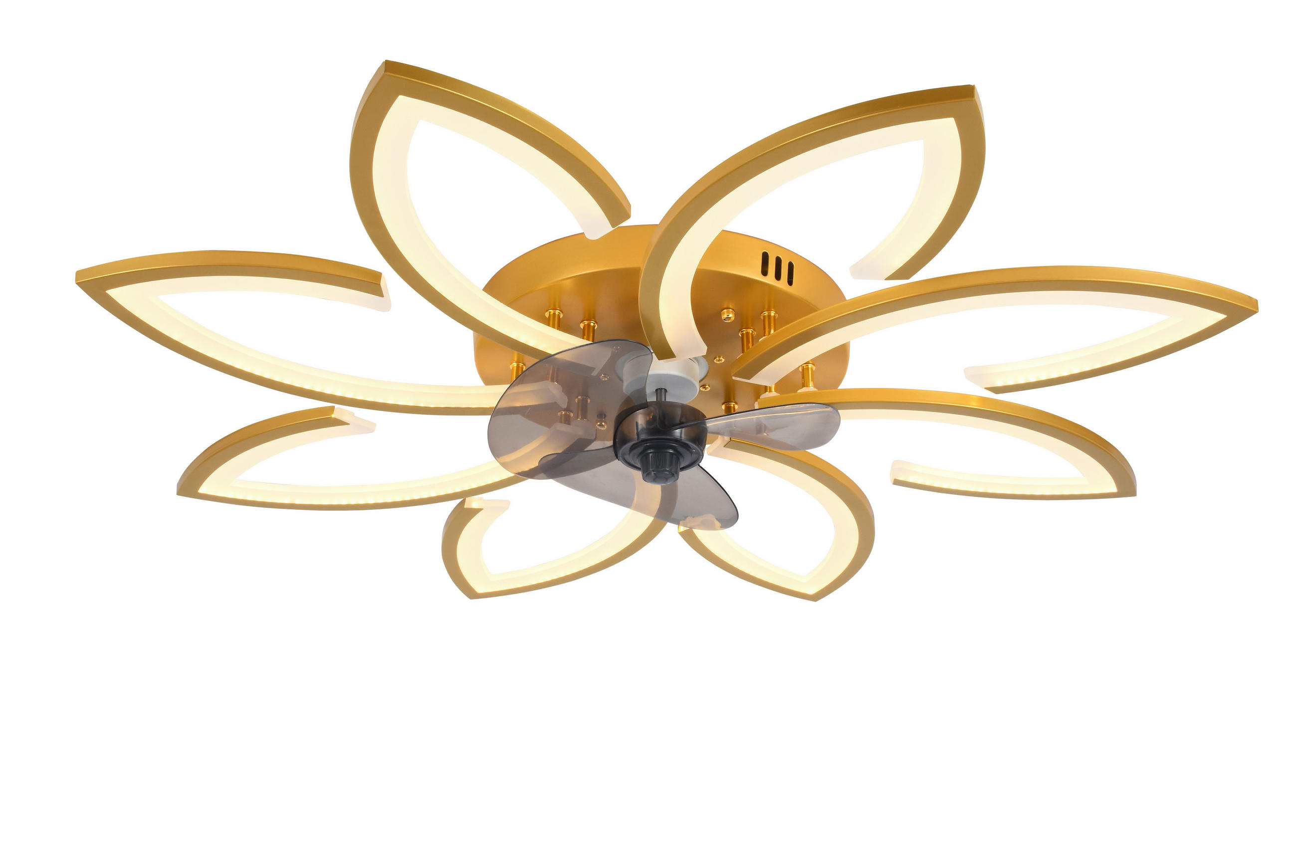 VENTILATOR STROPNI  zlatne boje   svijetlo siva  Uma  - svijetlo siva/zlatne boje, Design, metal/plastika (90/14/90cm)