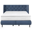 BOXSPRINGBETT 200/200 cm  in Blau  - Blau/Schwarz, KONVENTIONELL, Holz/Holzwerkstoff (200/200cm) - Dieter Knoll