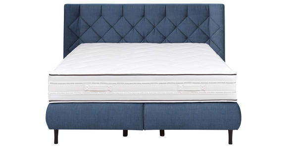 BOXSPRINGBETT 200/200 cm  in Blau  - Blau/Schwarz, KONVENTIONELL, Holz/Holzwerkstoff (200/200cm) - Dieter Knoll